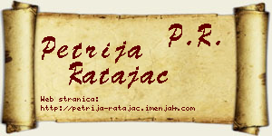 Petrija Ratajac vizit kartica